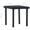 Patio Tea Table Black 15.7"x15.7"x15.7" Poly Rattan