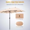 MF Studio 13 ft Large Patio Umbrella Double Sided Outdoor Market Umbrella Beige