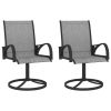 Patio Swivel Chairs 2 pcs Textilene and Steel