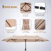 MF Studio 13 ft Large Patio Umbrella Double Sided Outdoor Market Umbrella Beige