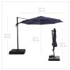 10'  Octagon Outdoor Tilting Cantilever Offset Patio Umbrella with Weighted Base and 360 Degree Rotation