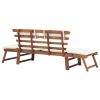 Patio Bench with Cushions 2-in-1 74.8" Solid Acacia Wood