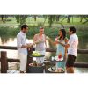 Modern cool bar and side tables, outdoor patio furniture with 7.5 gallon beer and wine cooler,