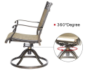 3 Piece Bistro Set, Cast Aluminum Dining Table Swivel Rocker Chairs Outdoor Patio Furniture