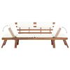 Patio Bench with Cushions 2-in-1 74.8" Solid Acacia Wood