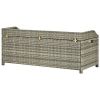 Patio Storage Bench 47.2" Poly Rattan Gray