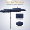 MF Studio 13 ft Large Patio Umbrella Double Sided Outdoor Market Umbrella Beige