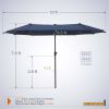 MF Studio 13 ft Large Patio Umbrella Double Sided Outdoor Market Umbrella Beige