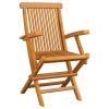 Patio Chairs with Anthracite Cushions 4 pcs Solid Teak Wood