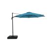 10'  Octagon Outdoor Tilting Cantilever Offset Patio Umbrella with Weighted Base and 360 Degree Rotation