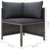 9 Piece Patio Lounge Set with Cushions Poly Rattan Gray