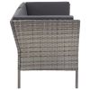 6 Piece Patio Lounge Set with Cushions Poly Rattan Gray