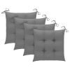 Patio Chairs with Gray Cushions 4 pcs Solid Teak Wood