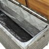 Patio Storage Bench 47.2" Poly Rattan Gray