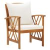 4 Piece Patio Lounge Set with Cushions Solid Acacia Wood