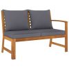 5 Piece Patio Lounge Set with Cushion Solid Acacia Wood