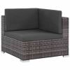 8 Piece Patio Lounge Set with Cushions Poly Rattan Gray