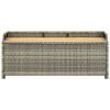 Patio Storage Bench 47.2" Poly Rattan Gray