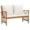 4 Piece Patio Lounge Set with Cushions Solid Acacia Wood