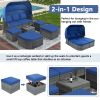 Outdoor Patio Furniture Set Daybed Sunbed with Retractable Canopy Conversation Set Wicker Furniture Sofa Set